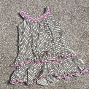 Genuine Kids From Oshkosh Brown Polka Dot Ruffle Dress Girls Size 2T